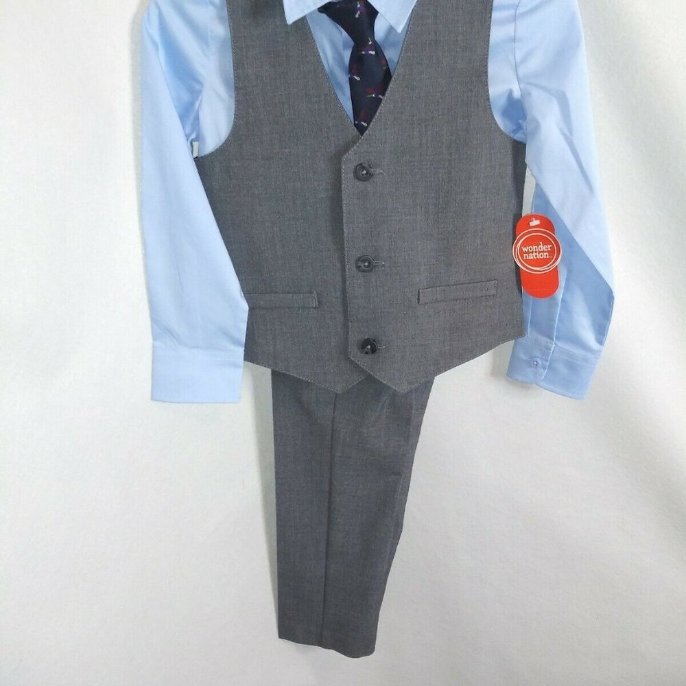Wonder Nation Boy' s Size 4 Blue Gray Stretch 4